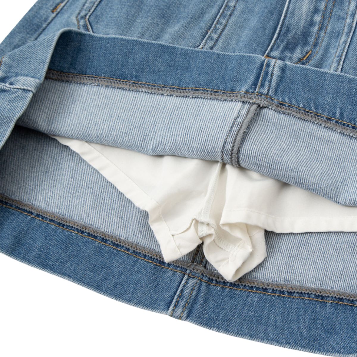 Vintage Washed Denim Mini Skirt