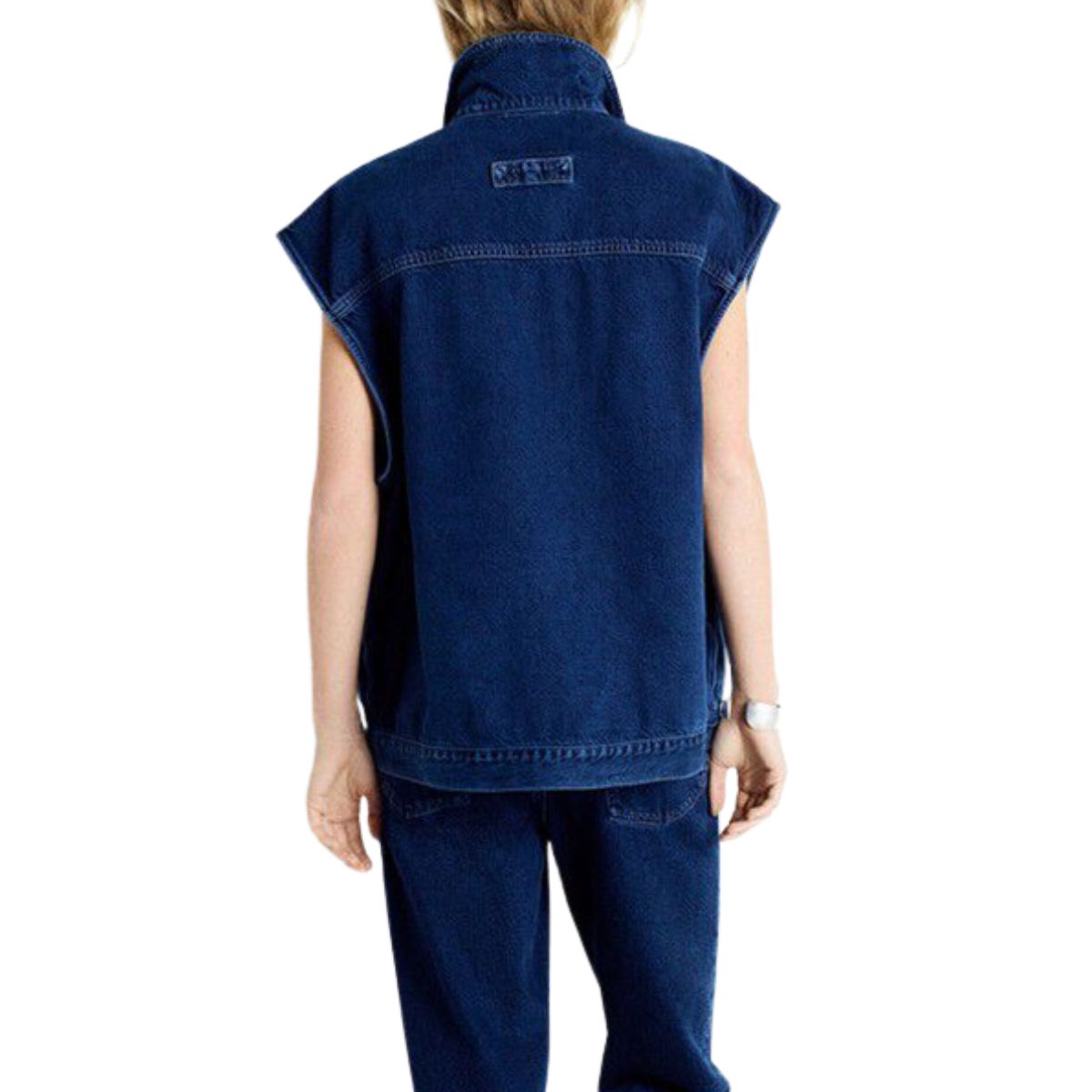 Women's Loose Fit Sleeveless Denim Jacket