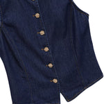 Women's Gold Button Denim Vest