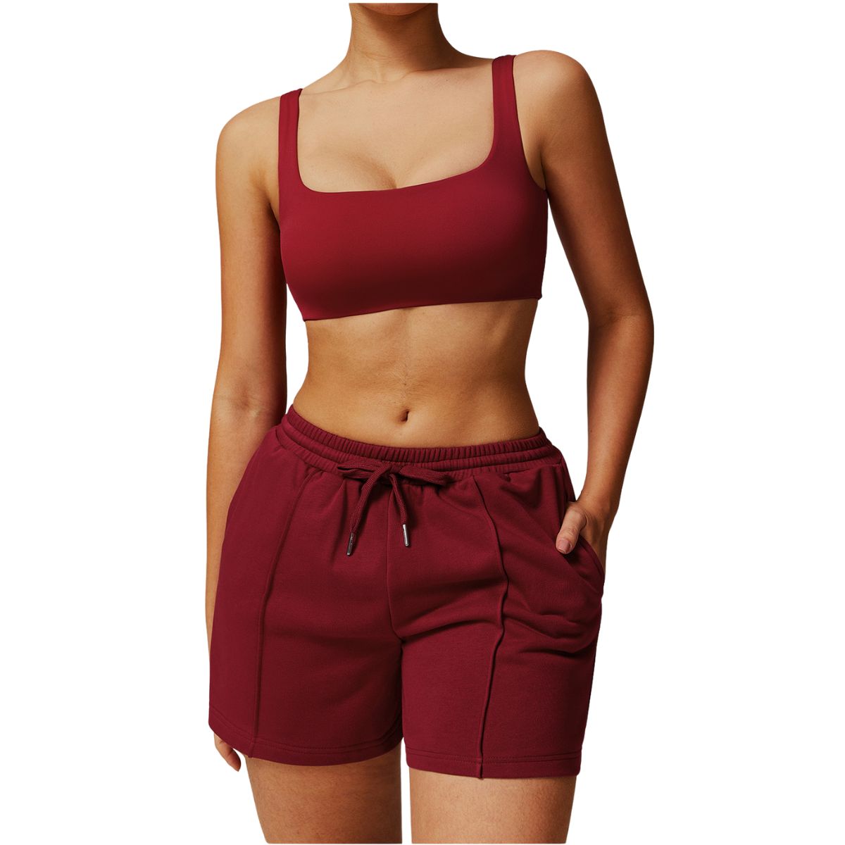 Women's Solid Pleated Cotton Shorts