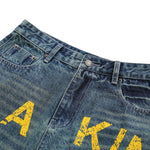 Printed Multi Pocket Denim Cargo Shorts