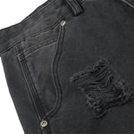 Men's Distressed Punk Cargo Pants �Loose Wide-Leg Streetwear