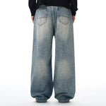 Vintage Washed Wide Leg Relaxed Fit Jeans