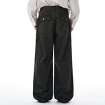 Vintage Workwear Wide-Leg Cargo Pants Multi Pocket Washed