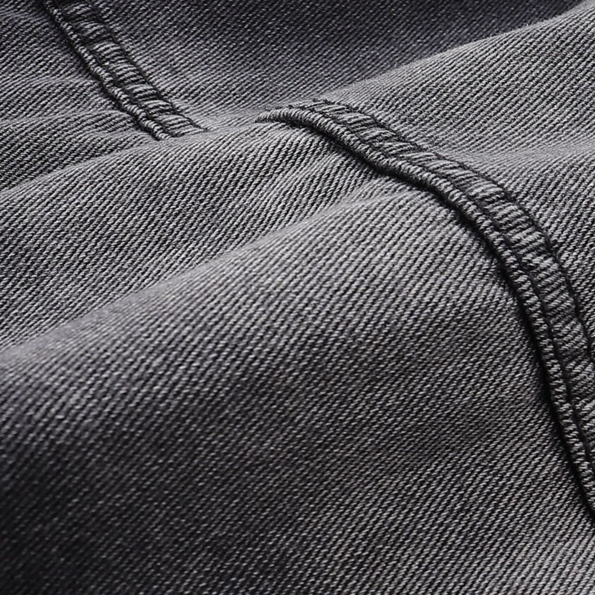 Relaxed Faded Denim Ripped Jacket