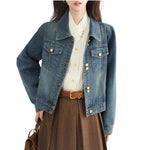 Women's Washed Denim Trucker Jacket