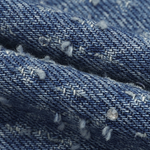 Sleeveless Jacquard Rhinestone-Embellished Denim Dress