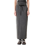 Stone Wash A-Line Maxi Skirt