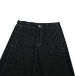 High-Waist A-Line Denim Cropped Shorts