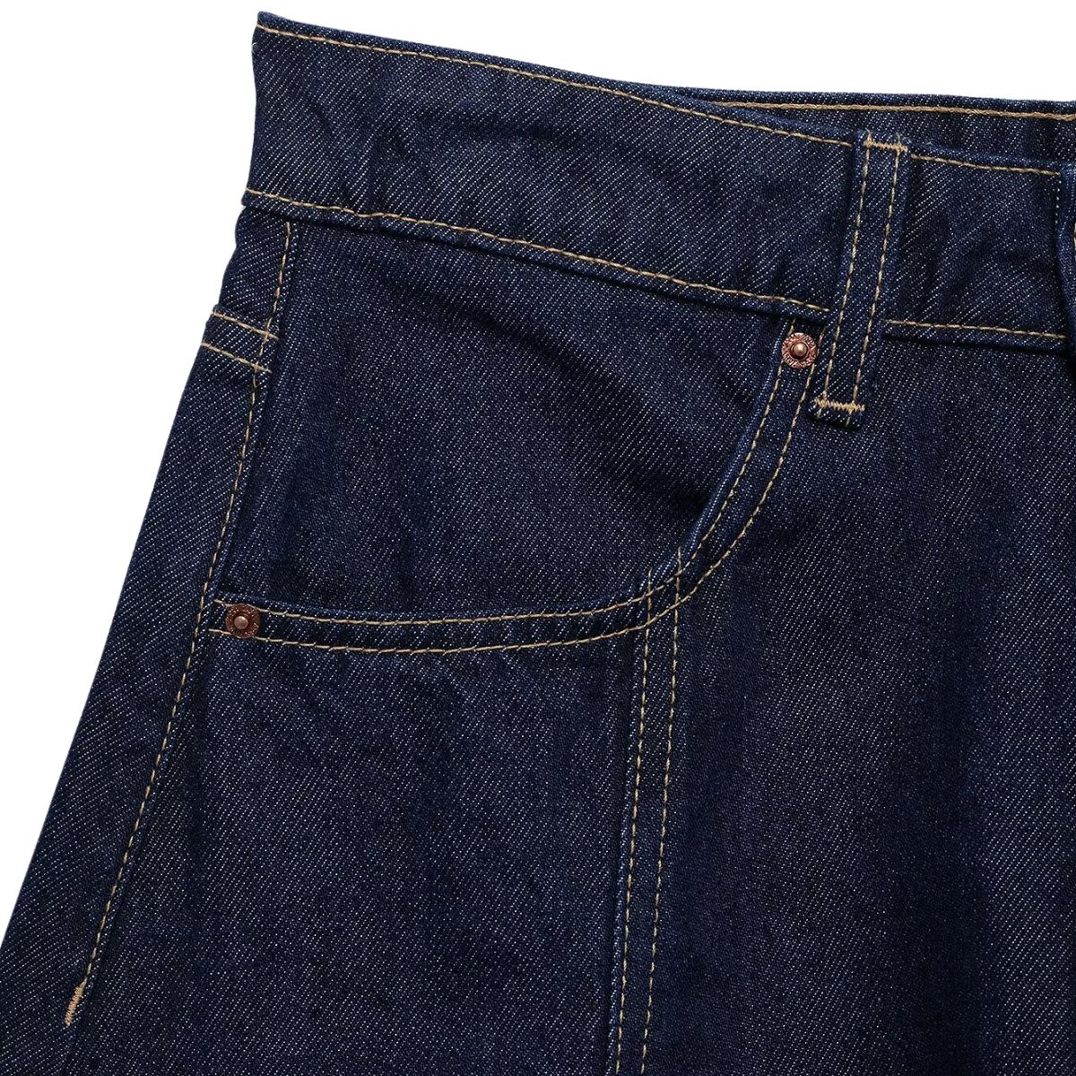 Indigo Denim Mini Flounce Skirt