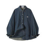 Long-Sleeve Button-Front Denim Shirt