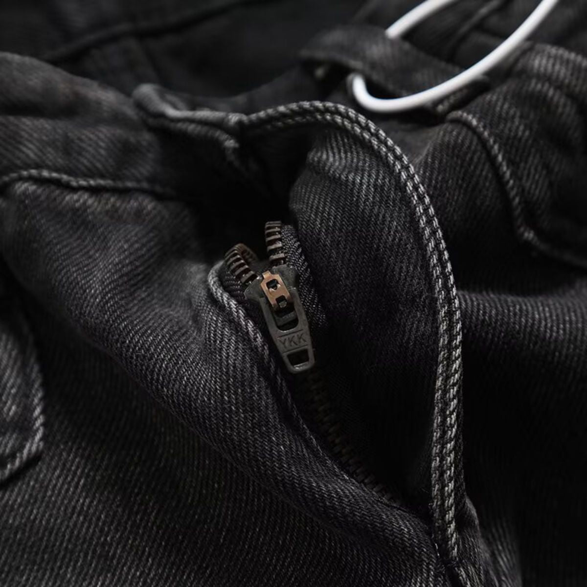 Black Washed Denim Midi Skirt