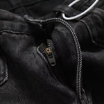 Black Washed Denim Midi Skirt