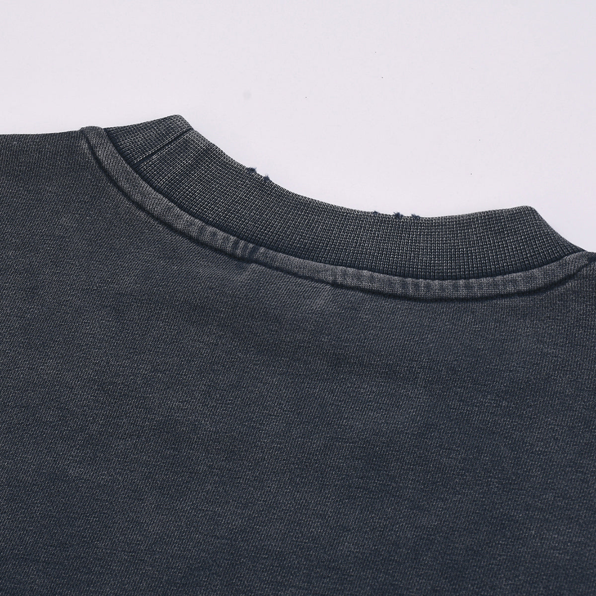 Distressed Raw Hem Crop Sweatshirt