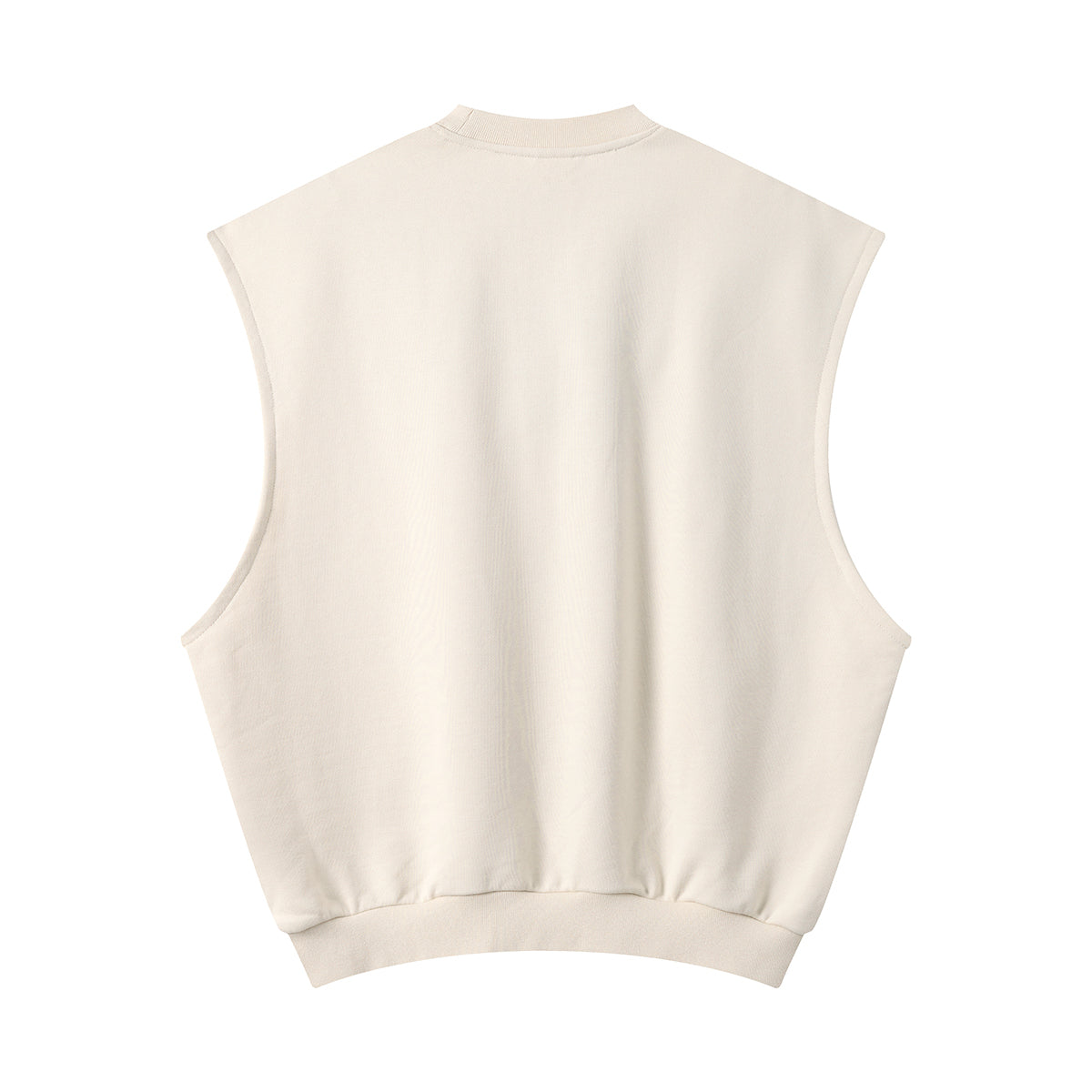 Sleeveless Boxy Fit Crewneck Sweatshirt Vest