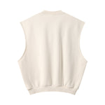 Sleeveless Boxy Fit Crewneck Sweatshirt Vest