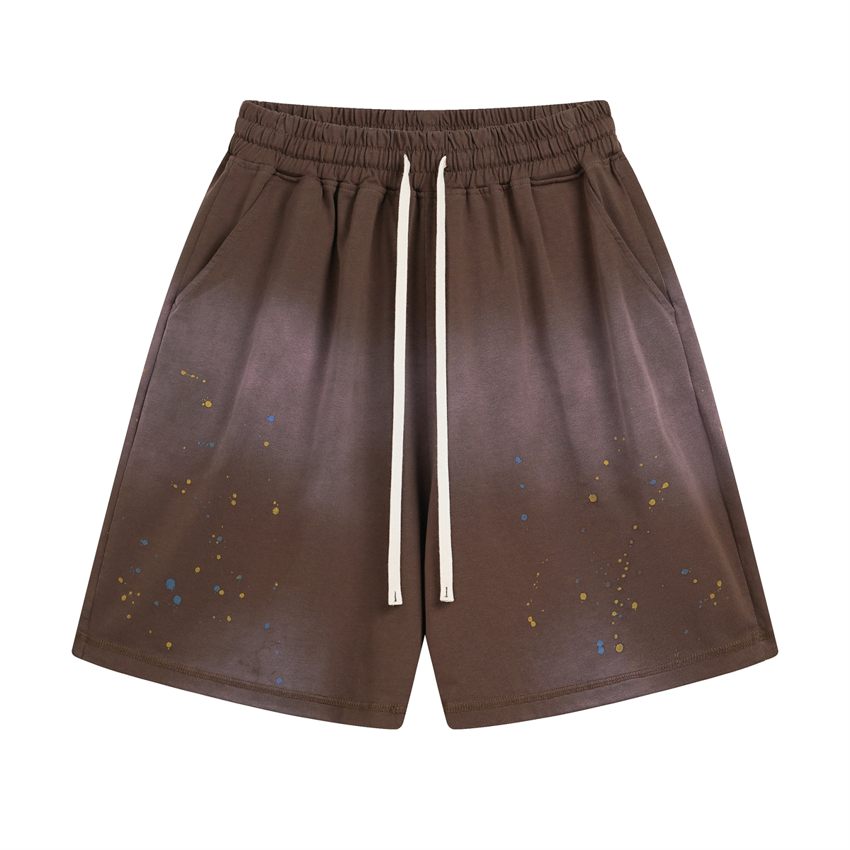 Paint-Splatter Cotton Sweat Shorts