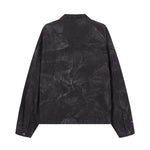 Streetwear Black Washed Denim Jacket