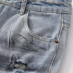 Spray-Painted Patchwork Distressed Baggy Jeans