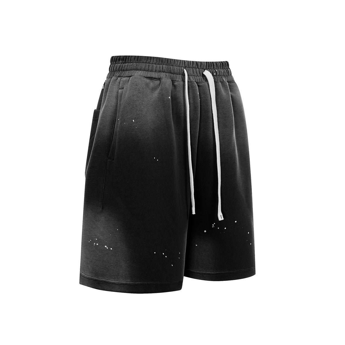 Splatter Dye Washed Distressed Air Mamba Shorts