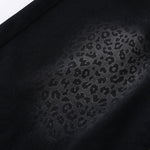 Black Leopard Print Denim Bermuda Shorts