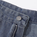 Embroidered Patch High Waist Wide Shorts