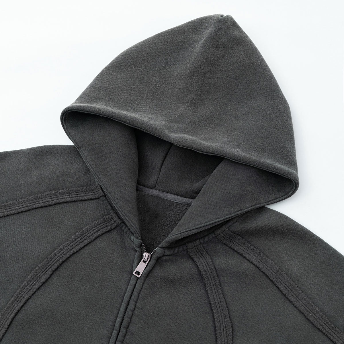 Double Slider Fleece Deconstructed Hoodie