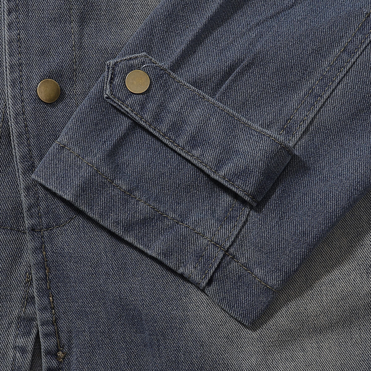Stand Collar Baggy Denim Jacket