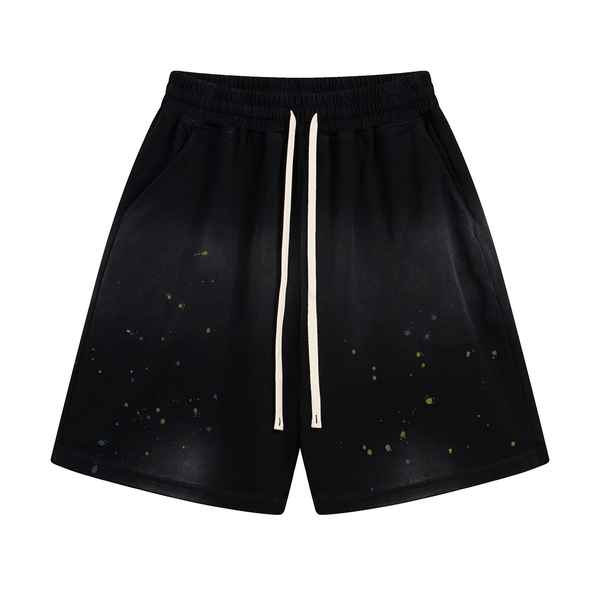 Paint-Splatter Cotton Sweat Shorts
