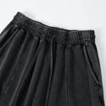 Streetwear Distressed Curved Panel Straight-Leg Pants