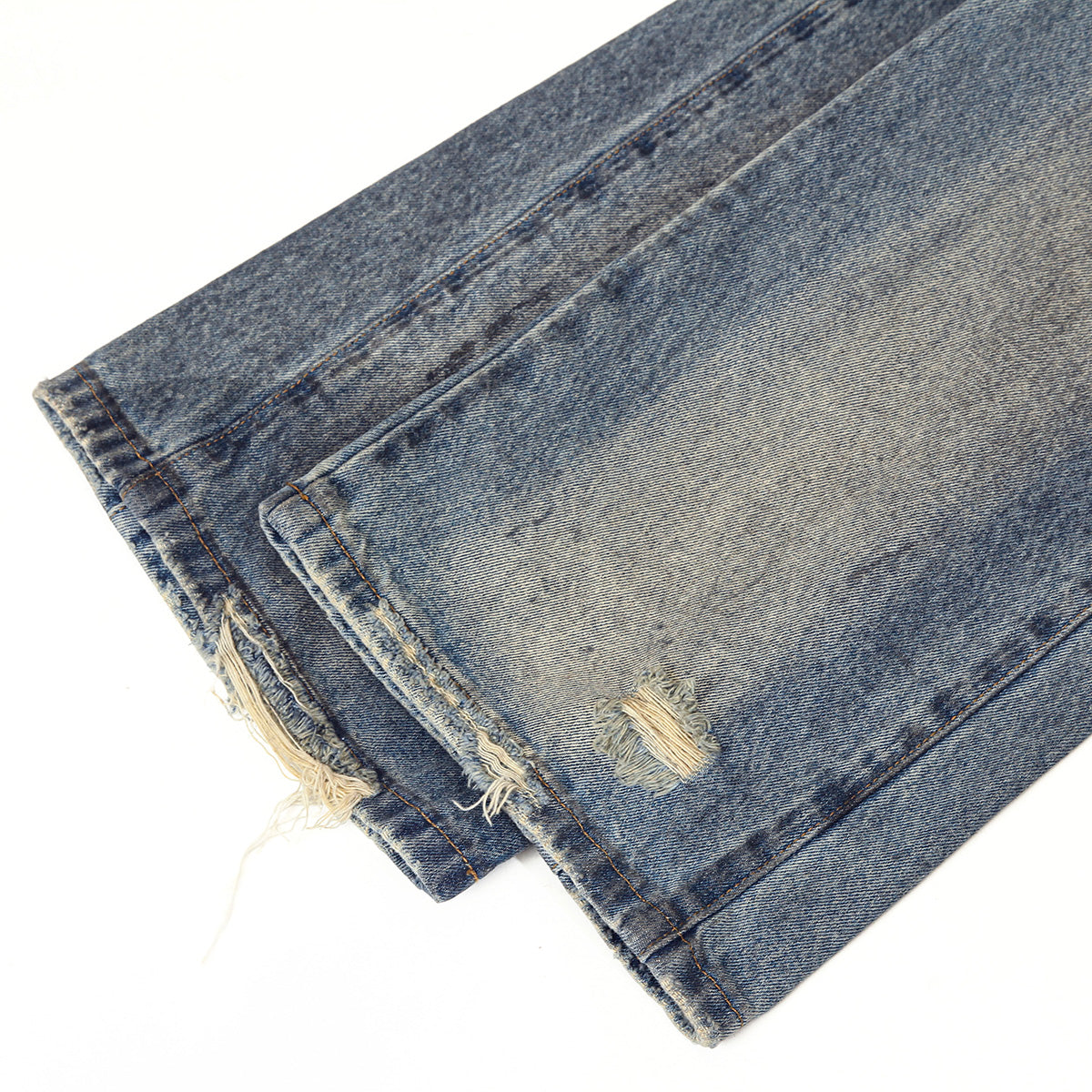 Vintage Distressed Ripped Relaxed-Straight Jeans