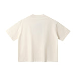 Oversized Color-Block Ribbed Collar Comfortable Tee