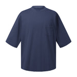 Washed Raw-Edge Pocket Clean Fit Crew Neck Tee