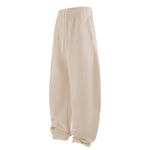 Elastic Drawstring Waist Fleece Jogger Pants