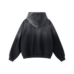 Ombre Raw Edge Kangaroo Pocket Distressed Hoodie