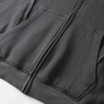 Distressed Vintage Wash Zip Up Hoodie