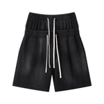 Casual Drawstring Double Waistband Shorts