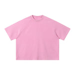 Boxy Waffle Washed Distressed Raglan Tee