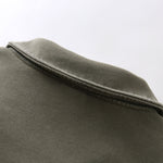 Distressed Edge Buttonless Long-Sleeve Polo