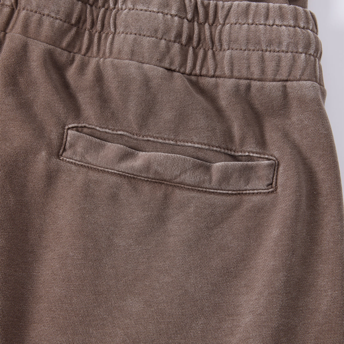 Double Waistband Snow Washed Distressed Shorts