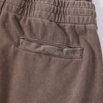 Double Waistband Snow Washed Distressed Shorts