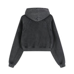 Plush Lining Crop Pullover Hoodie