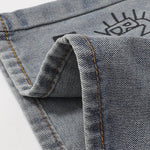 Street Style Graphic Print Relaxed Denim Shorts