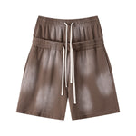 Casual Drawstring Double Waistband Shorts