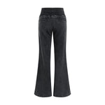 Low-Rise Washed Fleece Flare Sweatpants