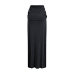 High Waist Ruched Knit Maxi Skirt