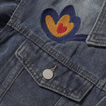 Butterfly Embroidery Denim Trucker Jacket