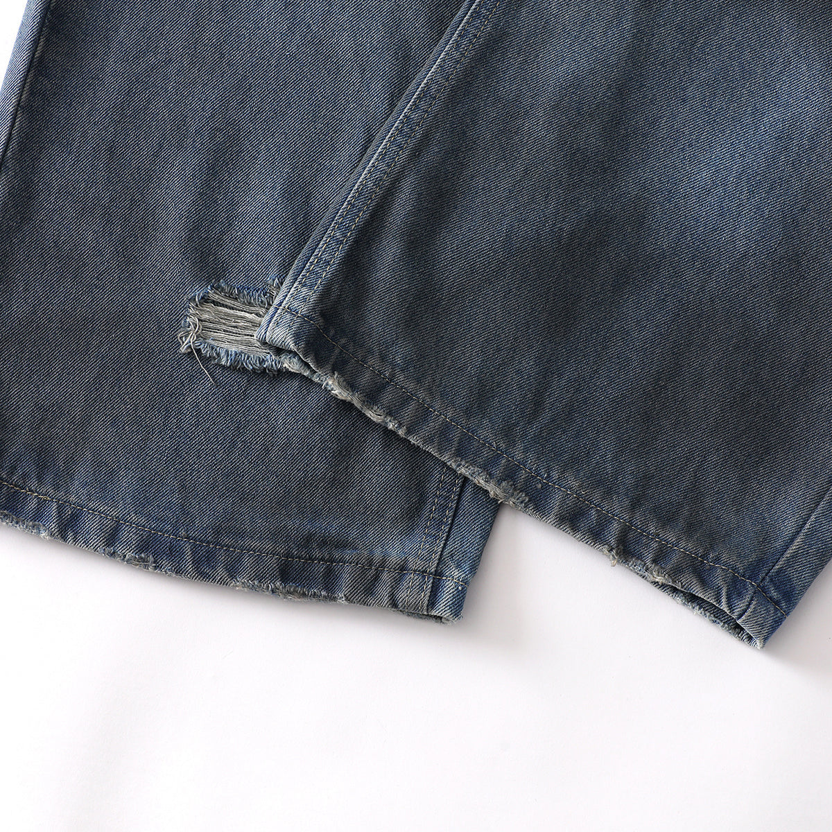 Vintage Faded Ripped Denim Pants