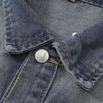 Silver Metal Flower Studs Denim Jacket