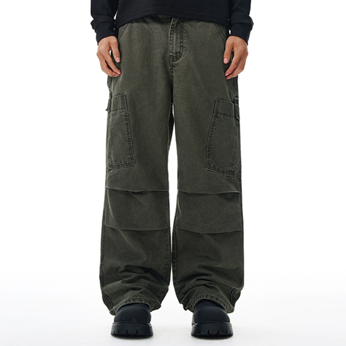 Cargo Wide Leg Stretch Waist Office Commuter Pants